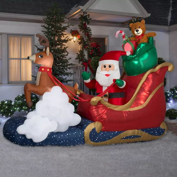 Santa Sleigh Christmas Inflatable